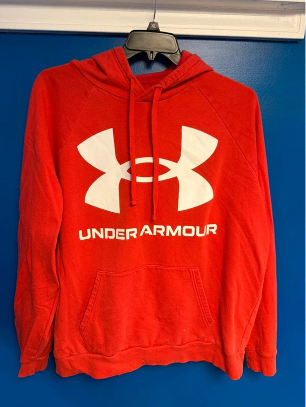 Under Armour ColdGear Big Logo Orange Pullover Hoodie XL